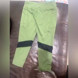 Green and Black Lularoe Rise Leggings